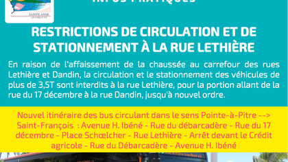 RESTRICTION DE LA CIRCULATION ET DE STATIONNEMENT A LA RUE LETHIERE