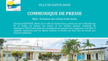 Tempête Kirk - Fermeture des crèches et des écoles