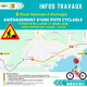 Travaux d'aménagement d'une piste cyclable à Durivage