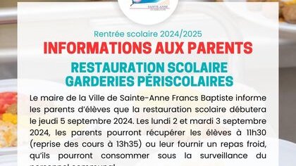 DOSSIER RENTRÉE SCOLAIRE 2024-2025