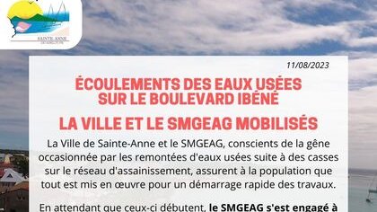 ÉCOULEMENTS D'EAUX USÉES SUR LE BOULEVARD H. IBÉNÉ