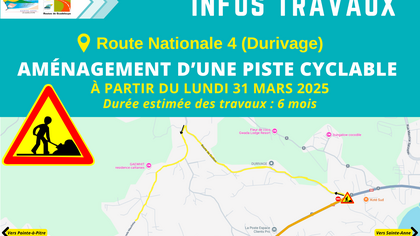 Travaux d'aménagement d'une piste cyclable à Durivage