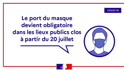 COVID-19 - Port du masque obligatoire dans les lieux publics clos