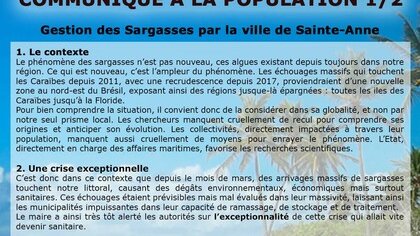 COMMUNIQUE A LA POPULATION