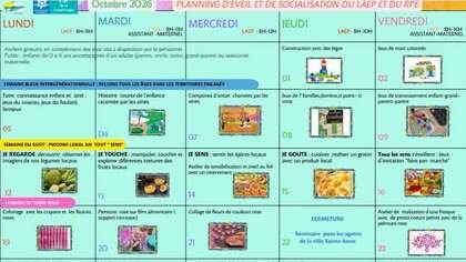 LAEP RPE : PROGRAMME D'OCTOBRE 2026