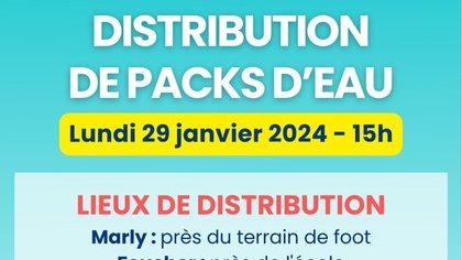 Distribution de packs d'eau à Sainte-Anne