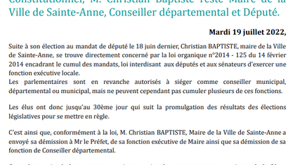 Communiqué sur le cumul des Mandats