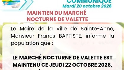 MAINTIEN DU MARCHÉ DE VALETTE