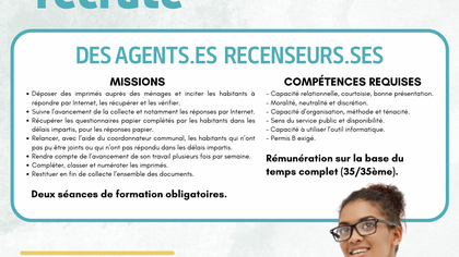 Emploi : La Ville de Sainte-Anne recrute des agents.es recenseurs.ses