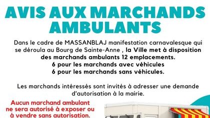 AVIS AUX MARCHANDS AMBULANTS