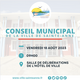 Réunion du conseil municipal ce vendredi 18 août 2023