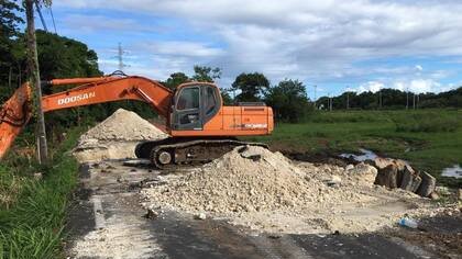 Route de Delair : Les pluies ont eu raison des travaux.