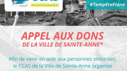 APPEL AUX DONS DE LA VILLE DE SAINTE-ANNE