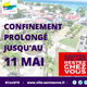 CONFINEMENT : PROLONGATION JUSQU'AU 11 MAI