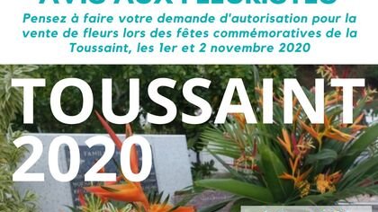 TOUSSAINT 2020 : Avis aux fleuristes