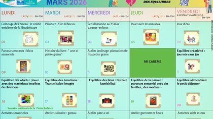 PLANNNING D'EVEIL ET DE SOCIALISATION