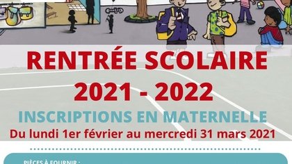 Inscriptions en classe de maternelle - Rentrée scolaire 2021-2022