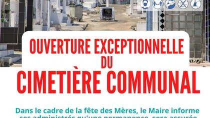 OUVERTURE EXCEPTIONNELLE DU CIMETIERE