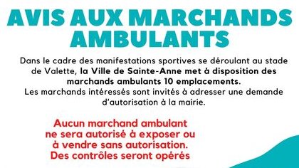 AVIS AUX MARCHANDS AMBULANTS