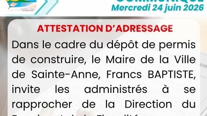 ATTESTATION D'ADRESSAGE