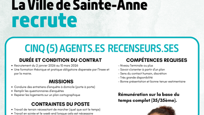 La Ville recrute des agents (es) recenseurs (ses)