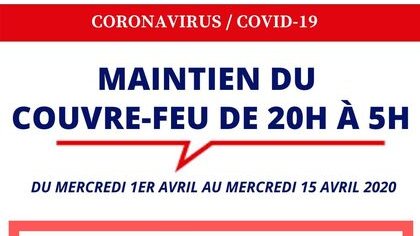 Covid19 : Maintien du couvre-feu à Sainte-Anne