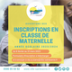 INSCRIPTIONS 2023/2024 EN MATERNELLE