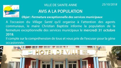 FERMETURE EXCEPTIONNELLE DES SERVICES MUNICIPAUX