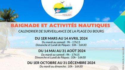 Réglementation de la baignade et des activités nautiques sur la plage du Bourg