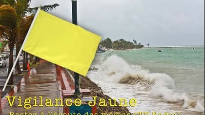 LA GUADELOUPE EN VIGILANCE JAUNE POUR FORTES PLUIES ET ORAGES