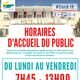 NOUVEAUX HORAIRES D'ACCUEIL DU PUBLIC 
