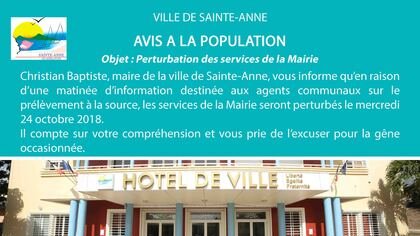 AVIS A LA POPULATION - Perturbation des services de la mairie