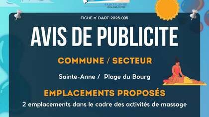 Avis de publicité pour une occupation temporaire du domaine public