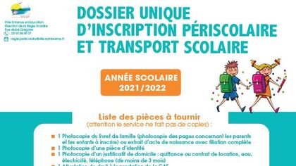 Rentrée scolaire 2021-2022 : inscriptions pour la restauration, les garderies périscolaires et le ramassage scolaire