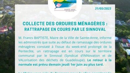 Rattrapage en cours de la collecte des ordures ménagères