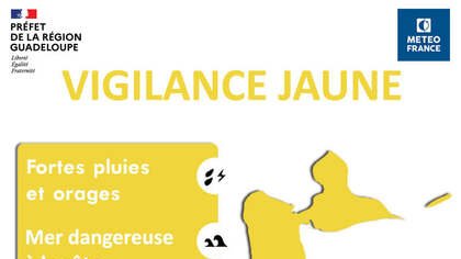 LA GUADELOUPE EN VIGILANCE JAUNE