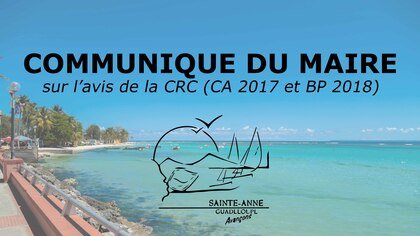 COMMUNIQUÉ DU MAIRE DE SAINTE-ANNE 