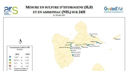 Sargasses : une concentration de sulfure d'hydrogène relevée à 0,135 ppm aujourd'hui à Castaing 
